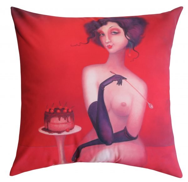 'Dark Chocolate & Cherries' Large Cushion Cover