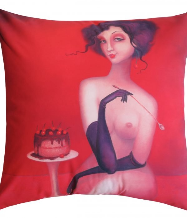 'Dark Chocolate & Cherries' Large Cushion Cover